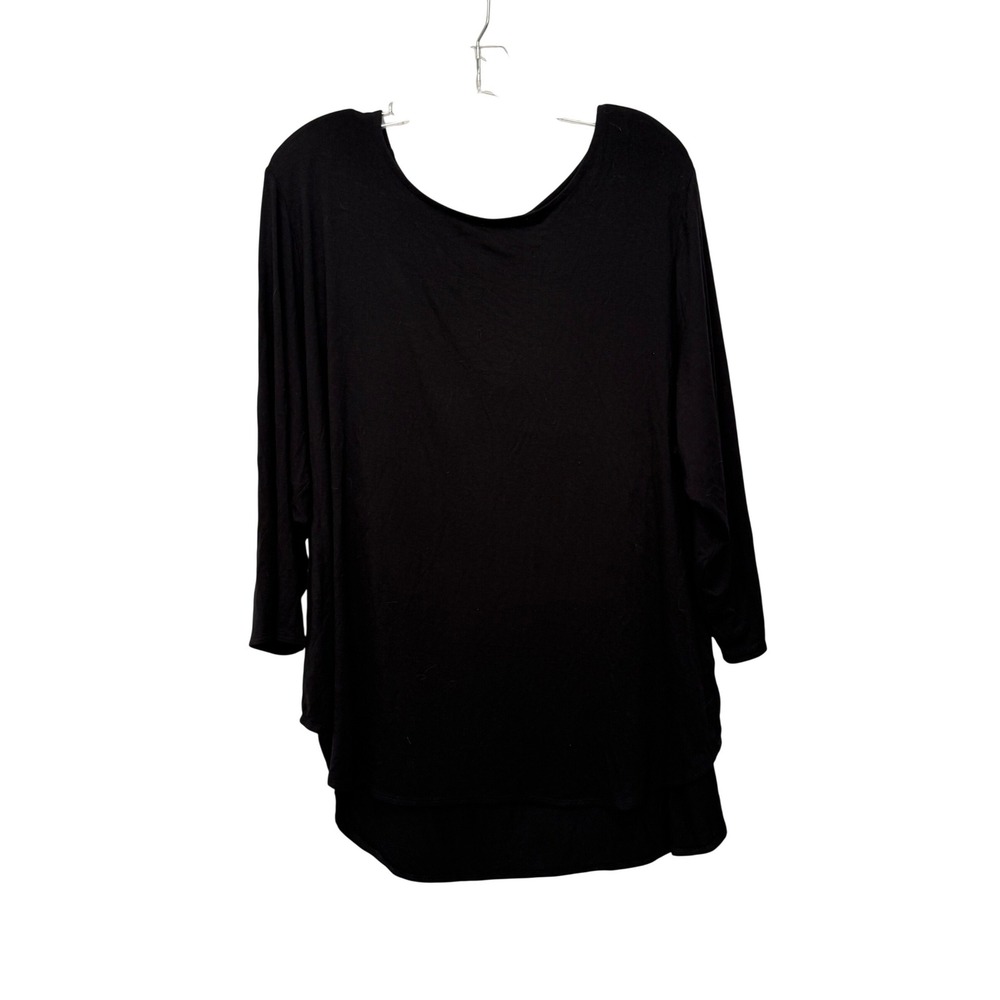 Premise Studio Woman Black 3/4 Sleeve Scoop Neck High-Low Knit Top 3X NWT‎